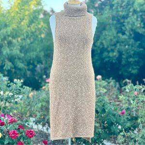 Anthropologie Tan Turtleneck Sweater Dress